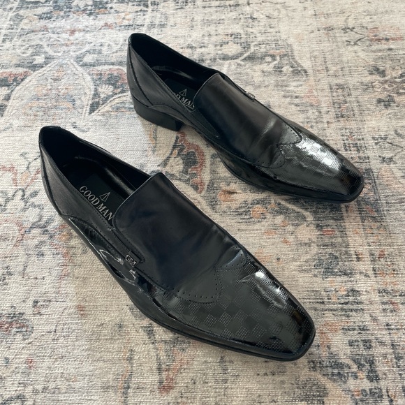 Goodman Italy 35506 Black Leather Loafers‎ Men's Size EU 43 Formal Slip-On Shoes - Picture 5 of 15